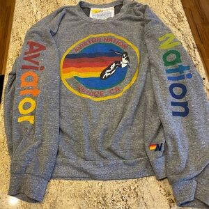 Aviator Nation Grey Long Sleeve Sweatshirt